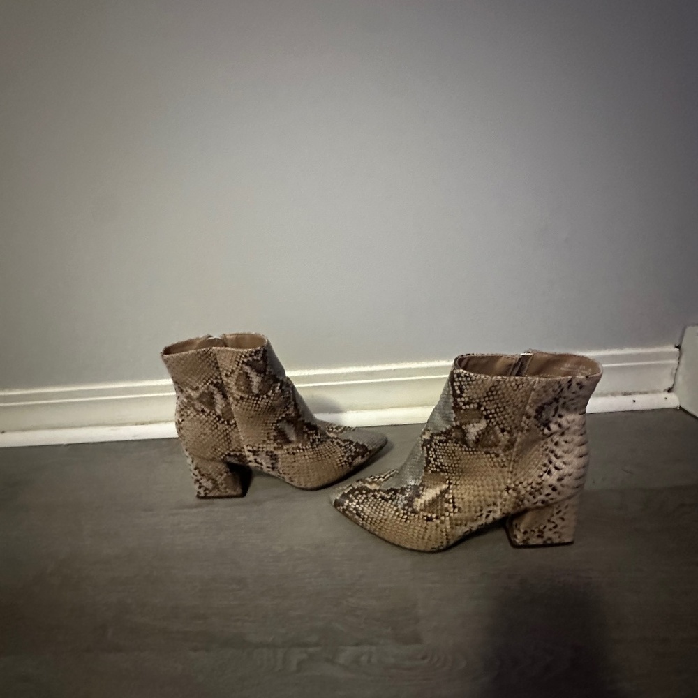 Snakeskin ankle boots